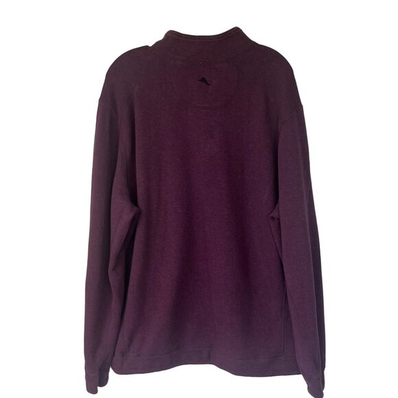 Tommy Bahama Flipshore Reversible Sweater Mens XL Burgundy Black Mock Pullover - Picture 2 of 10